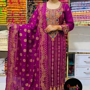 কারচুপি বুটিক্স থ্রি পিস – মেজেন্ডা